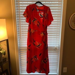 Wrap style maxi dress floral print